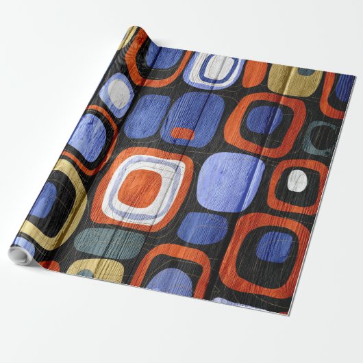 Abstracte moderne stripes pasteelhout #2 cadeaupapier (Uitgerold)