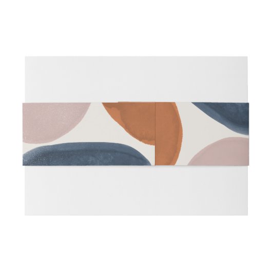 Abstracte, moderne terracotta marvy bruiloft uitnodigingen wikkel (Achterkant Voorbeeld)