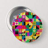 Abstracte Moderne Tuin Ronde Button 7,6 Cm (Voorkant /achterkant)