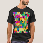 Abstracte Moderne Tuin T-shirt (Voorkant)