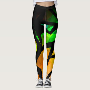 Abstracte moderne, veelhoekige, geometrische dar leggings