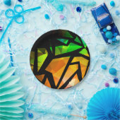 Abstracte moderne, veelhoekige, geometrische dar papieren bordje (Feest)