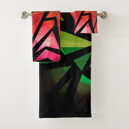 Abstracte moderne veelhoekige graffiti geometrisch bad handdoek (Insitu)