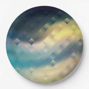 Abstracte moderne vloeistof met zachte gradiënt wa papieren bordje