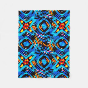 Abstracte moderne vloeistofgolven blauw n fleece deken