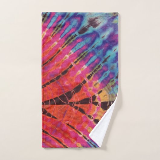 Abstracte moderne, warme roze zwarte batikkleursto bad handdoek (Handdoek)