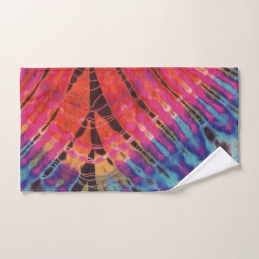 Abstracte moderne, warme roze zwarte batikkleursto bad handdoek (Handdoek)