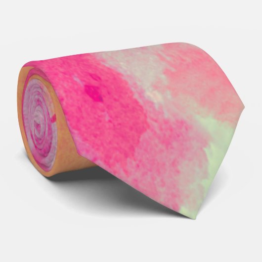 Abstracte Moderne Waterverf Roze Geel Paarse Stropdas (Opgerold)