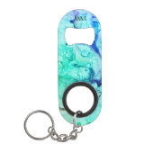 *~* Abstracte Moderne Waterverf Turquoise Green Mini Flessenopener (Voorkant)