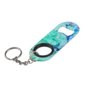 *~* Abstracte Moderne Waterverf Turquoise Green Mini Flessenopener (Voorkant Gekanteld)
