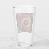 Abstracte moderne wervelende rood, zwart en goud glas (Achterkant)