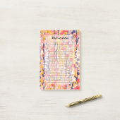 Abstracte Moderne Wilde Bloem Florale Botanische T Post-it® Notes (Op bureau)