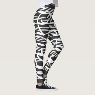 Abstracte moderne witte geometrische lijnen kunst leggings