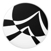 Abstracte moderne zwart-witkunst keramische knop (Voorkant)