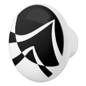 Abstracte moderne zwart-witkunst keramische knop (Rechts)