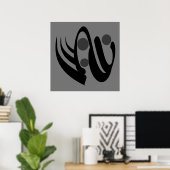 abstracte modernistische geometrische kunst poster (Thuiskantoor)