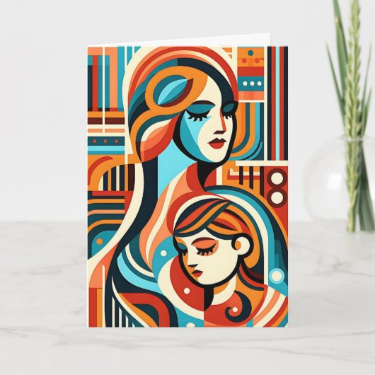 Abstracte moeder en kind | Moederdag Kaart (Voorkant)