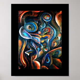 Abstracte moeder en kind poster