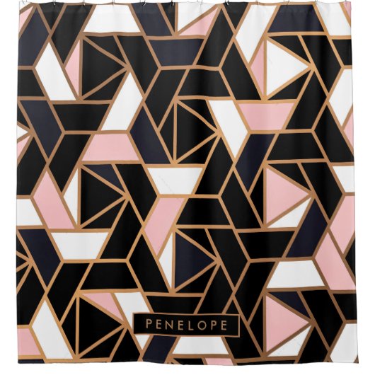 Abstracte Moisac Douchegordijn (Voorkant)