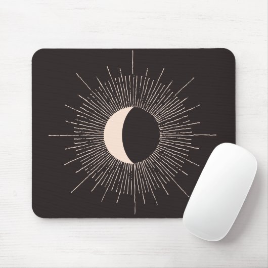 Abstracte Mon Burst Eclipse Muismat (Met muis)