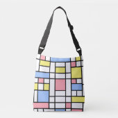 Abstracte Mondriaanse kunst met pasteelkleuren Crossbody Tas (Voorkant)