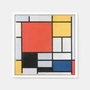 Abstracte Mondrian-vormen in distressed-stijl Servet