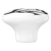 Abstracte monoboogvlinder Wing Black & White Cera Keramische Knop (Zijkant)