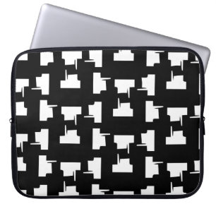Abstracte monochrome achtergrond. Halftone illustr Laptop Sleeve