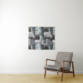 Abstracte monochrome patchwork wandkleed (In Situ (horizontaal))