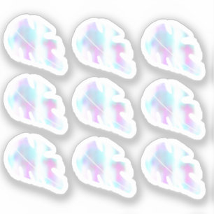 Abstracte Monstera-blad vloeibare nepholografische Sticker