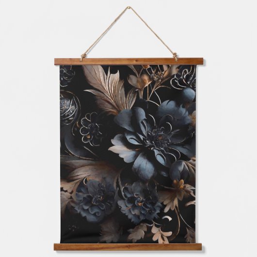 Abstracte Moody florals Hangend Wandkleed (Voorkant)