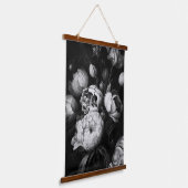 Abstracte Moody's in zwart-wit Hangend Wandkleed (Gebogen)