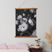 Abstracte Moody's in zwart-wit Hangend Wandkleed (Slaapkamer)