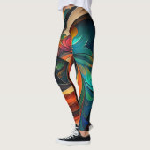 Abstracte, mooie bloem-Leggings Leggings (Links)