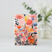 Abstracte mooie bloemen briefkaart (Staand voorkant)