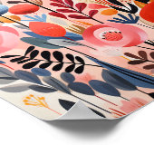 Abstracte mooie bloemen poster (Hoek)