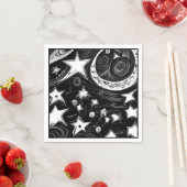 Abstracte moon en sterren servet (Insitu)