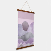 Abstracte Moon Mountains Lavender Gray Hangend Wandkleed (Gebogen)