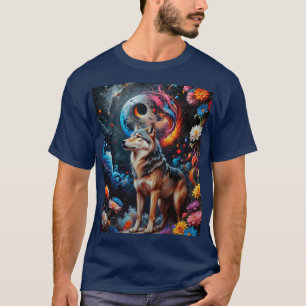 Abstracte Moon Wolf T-shirt