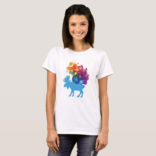 Abstracte Moose Women's Basic T-Shirt (Voorkant volledig)