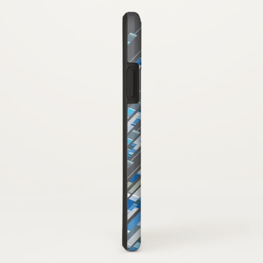 Abstracte Mosaic Art Blue Digital Lines Phone Case (Achterkant / rechts)