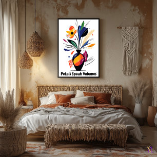 Abstracte Motivatier Minimalistische Bloemkunst Poster