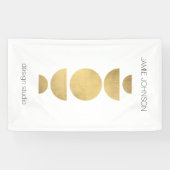 Abstracte motorfase Geometrische art Gold/White Spandoek (Horizontaal)