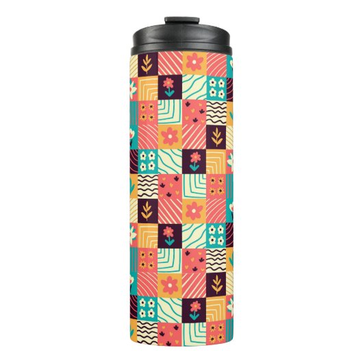 Abstracte mozaïek thermosbeker (Voorkant)