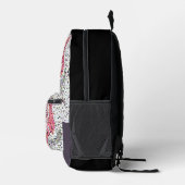 Abstracte mozaïekbloem roos roze witte grijze bloe bedrukte rugzak (Rechts)