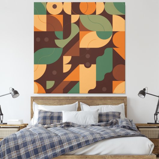 Abstracte mozaïekcanvas afdrukken (Insitu (Slaapkamer))