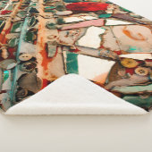 Abstracte mozaïekfoto sherpa deken (3/4)