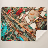 Abstracte mozaïekfoto sherpa deken (Voorkant (horizontaal))