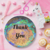 Abstracte mozaïekheldere neonkleur Hartelijk dank Papieren Bordje (Feest)