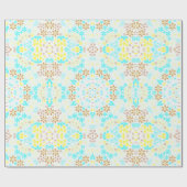 Abstracte mozaïekkaleidoscopische bloemen wit cadeaupapier (Vlak)